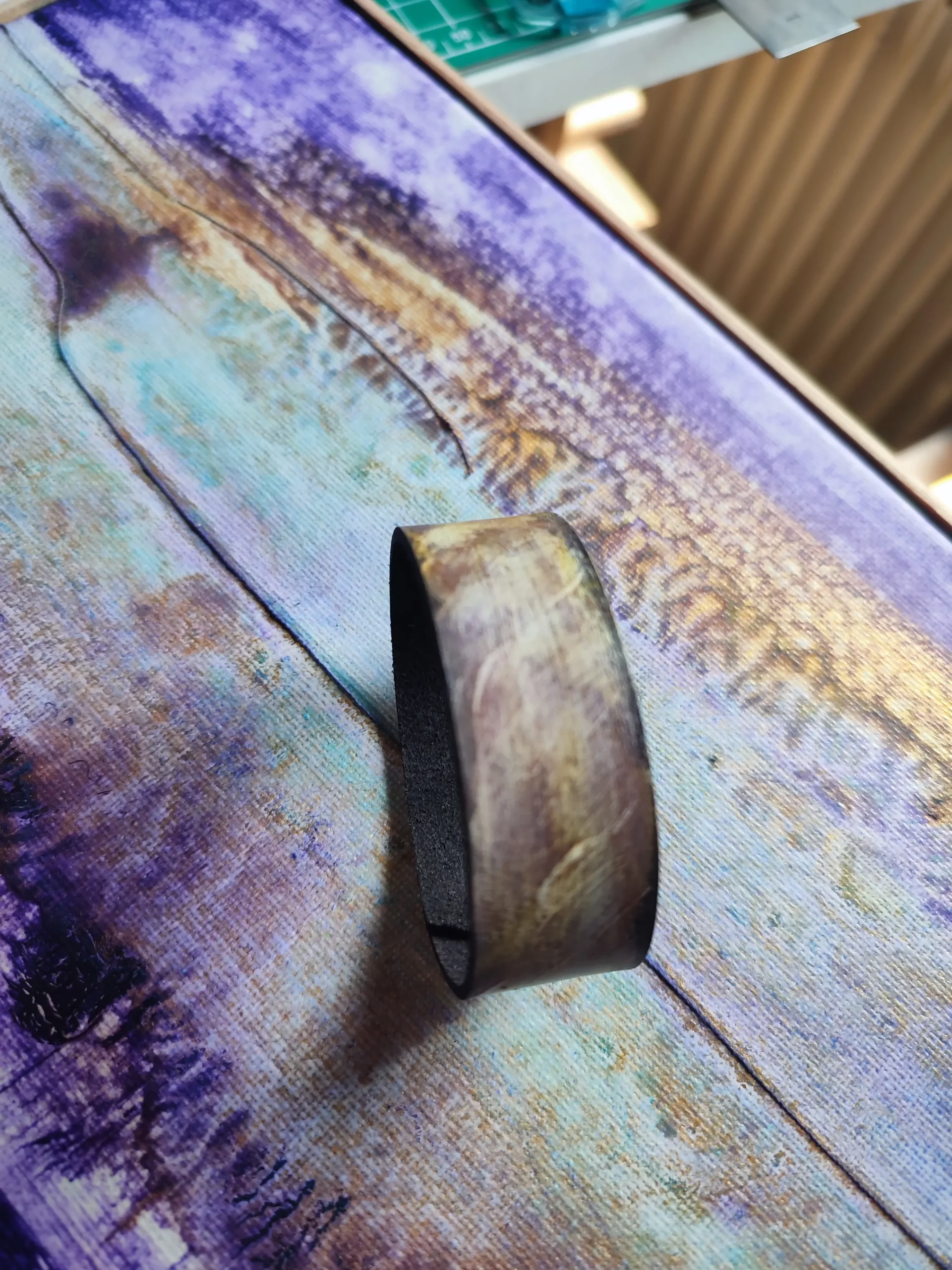 Bracelet en cuir - Mauve – Image 2