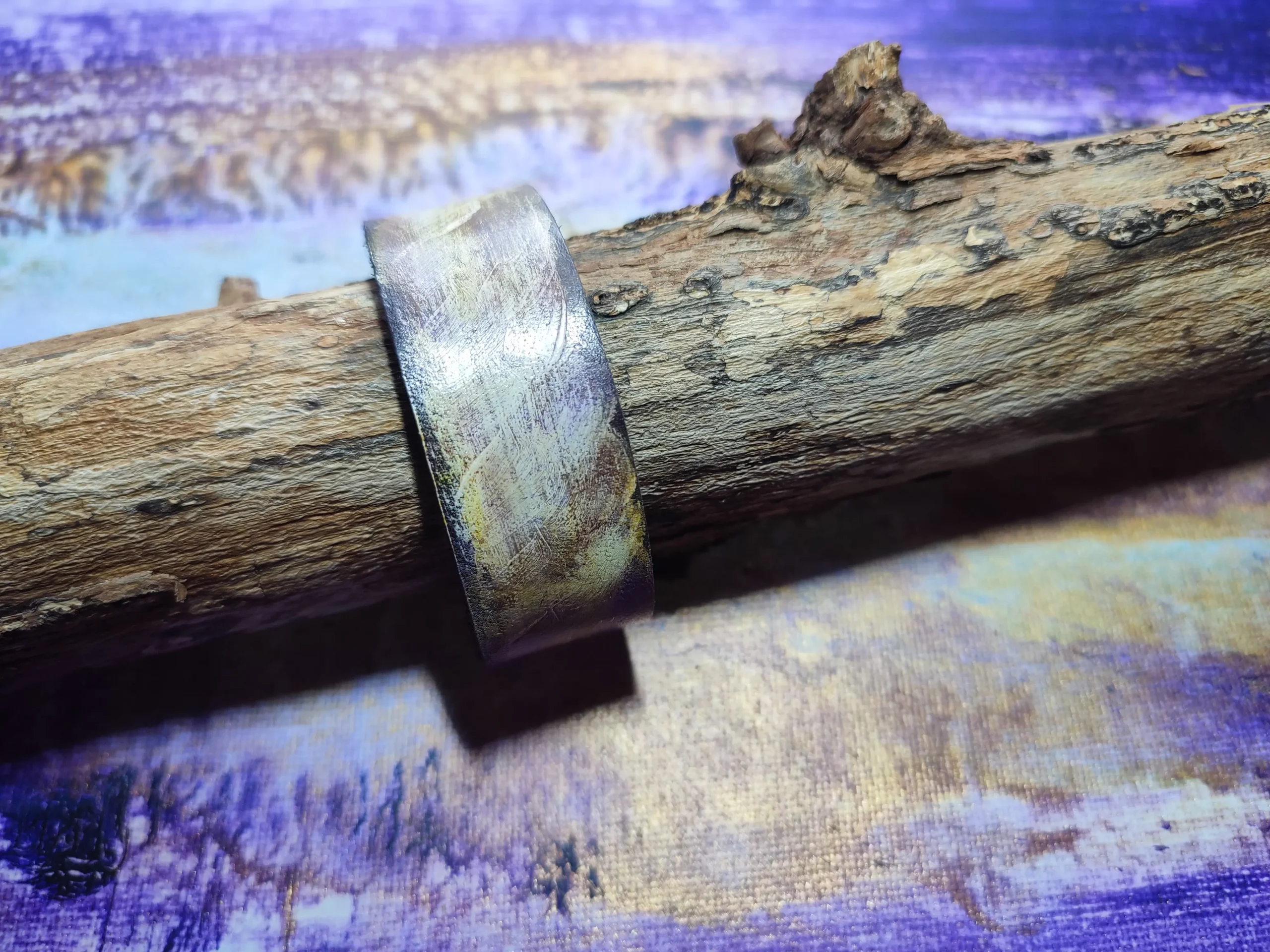 Bracelet en cuir - Mauve – Image 3