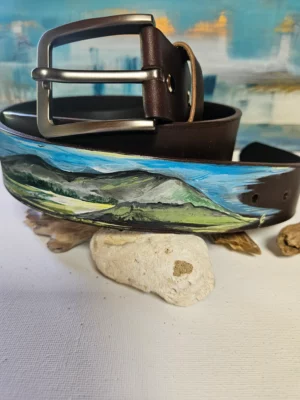 Ceinture en cuir - Bleue et verte