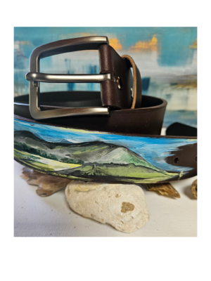 Ceinture en cuir - Paysage d'Ardèche | VENDU