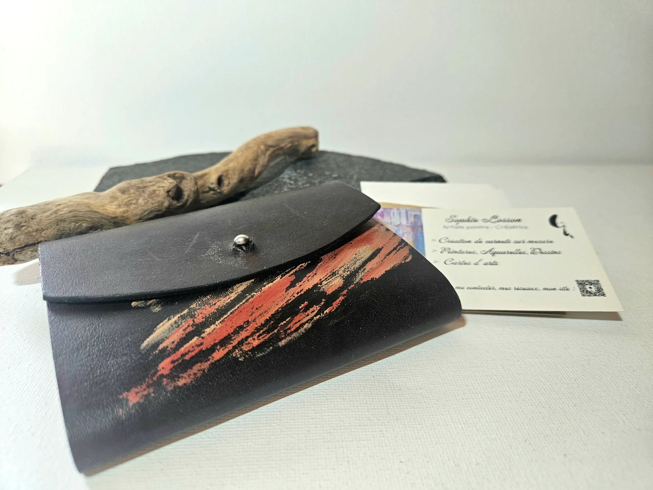Étui en cuir - Rouge & noir – Image 2