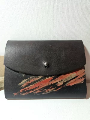 Étui en cuir - Rouge & noir