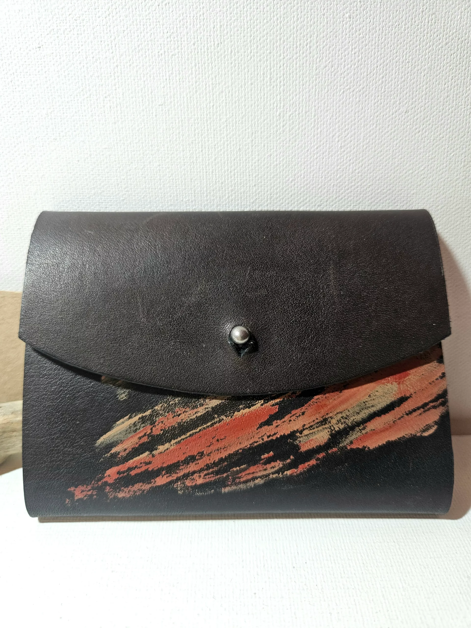 Étui en cuir - Rouge & noir