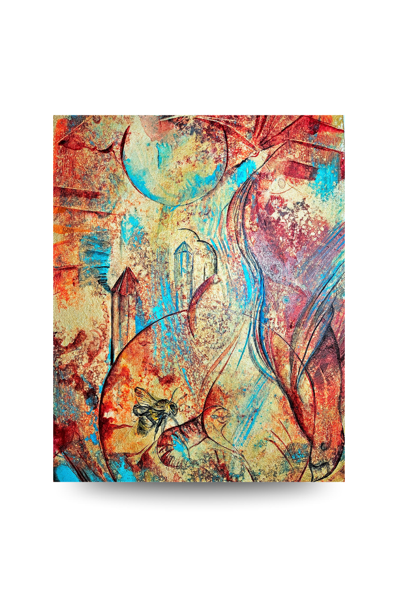 Peinture Univers -Écoute la sagesse de la terre I VENDUE